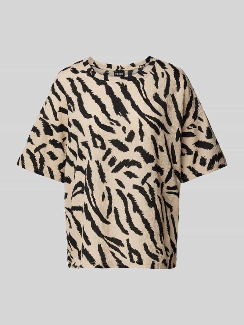 Pieces T-shirt met structuurmotief model 'LUNA'