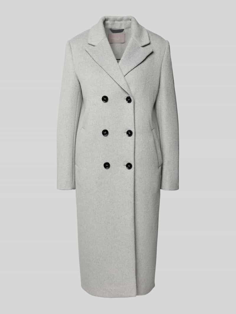 Regular fit lange wollen jas met viscose