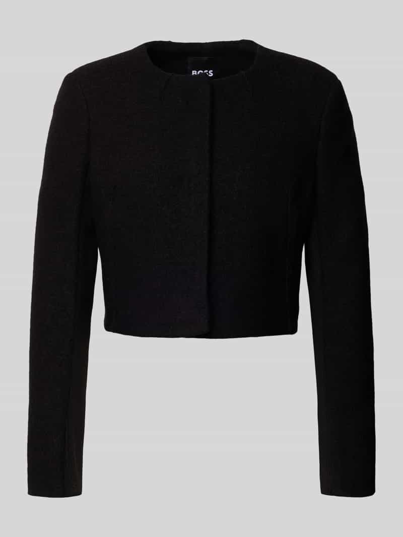 Boss Boxy fit korte blazer van pure scheerwol model 'JICENA'