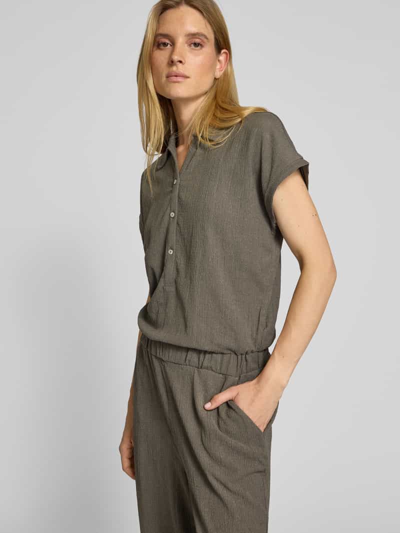 Opus Jumpsuit met structuurmotief model 'Melti polo'