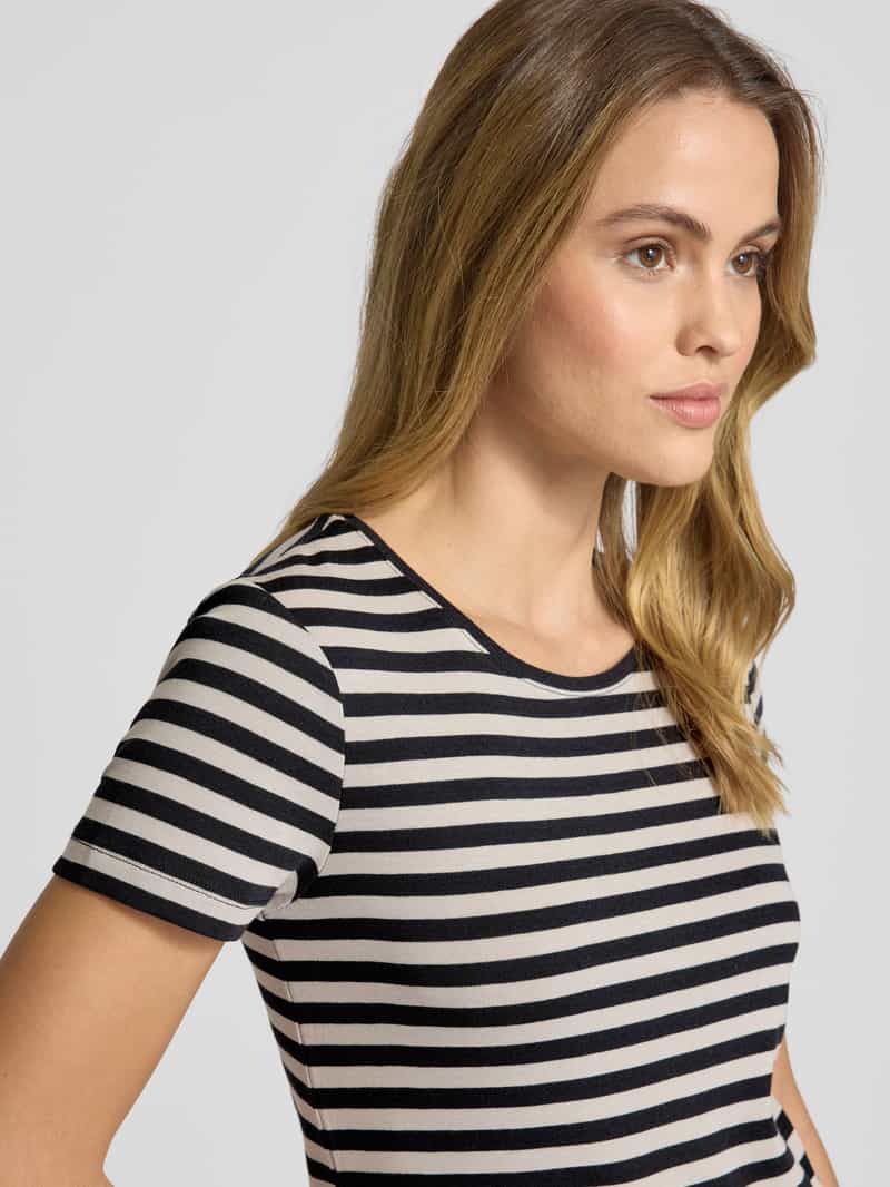 Christian Berg Woman T-shirt met geribde ronde hals