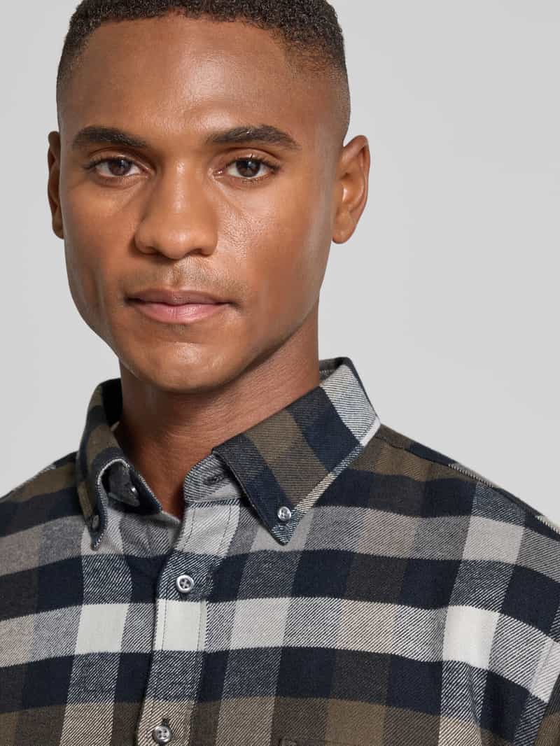 Christian Berg Men Regular fit vrijetijdsoverhemd van biologische katoenmix