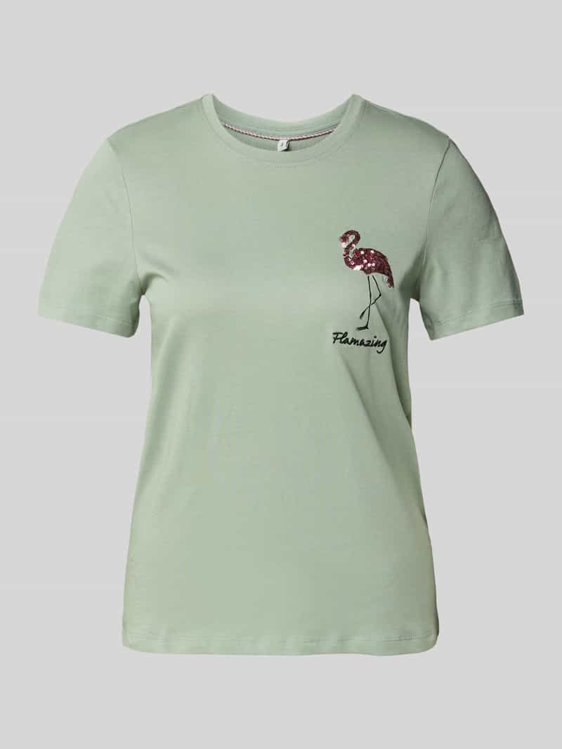 Only Regular fit T-shirt met pailletten model 'KITA'