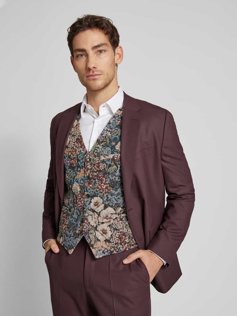 CG Club of Gents Gilet met paspelzak op de borst model 'Plum'