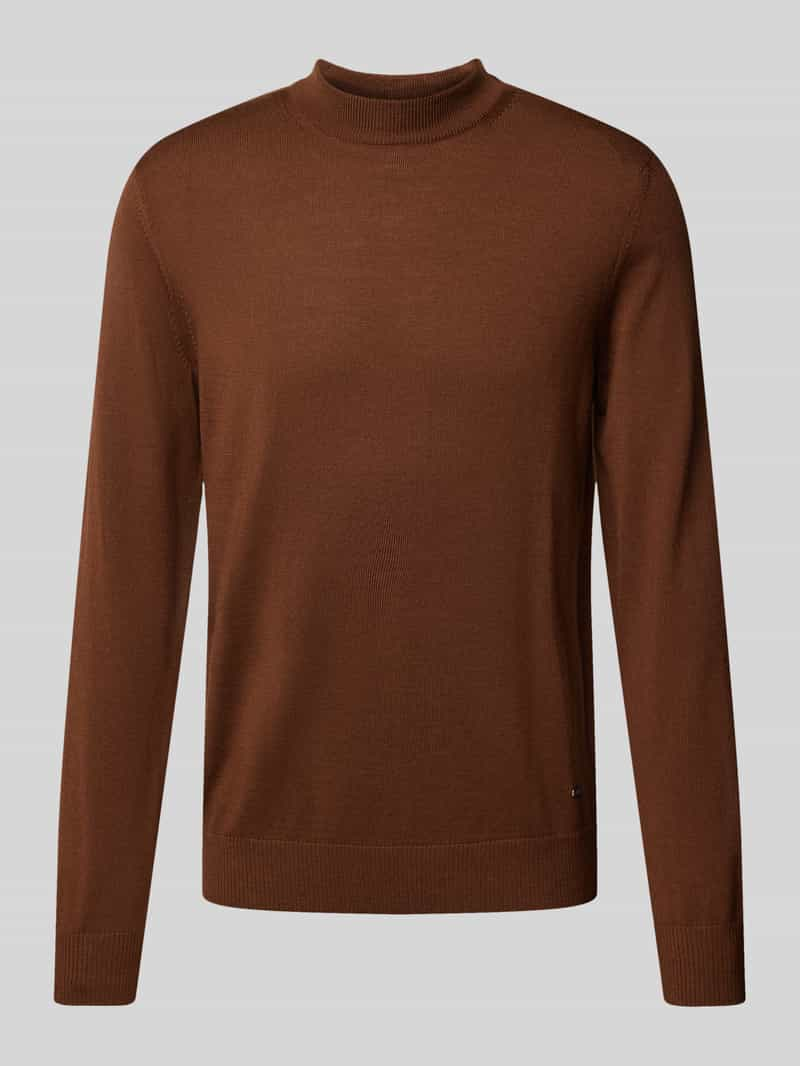 JOOP! Collection Gebreide pullover van scheerwol met opstaande kraag, model 'Davide'