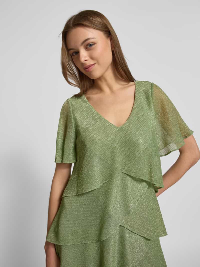Vera Mont Knielange cocktailjurk met V-hals