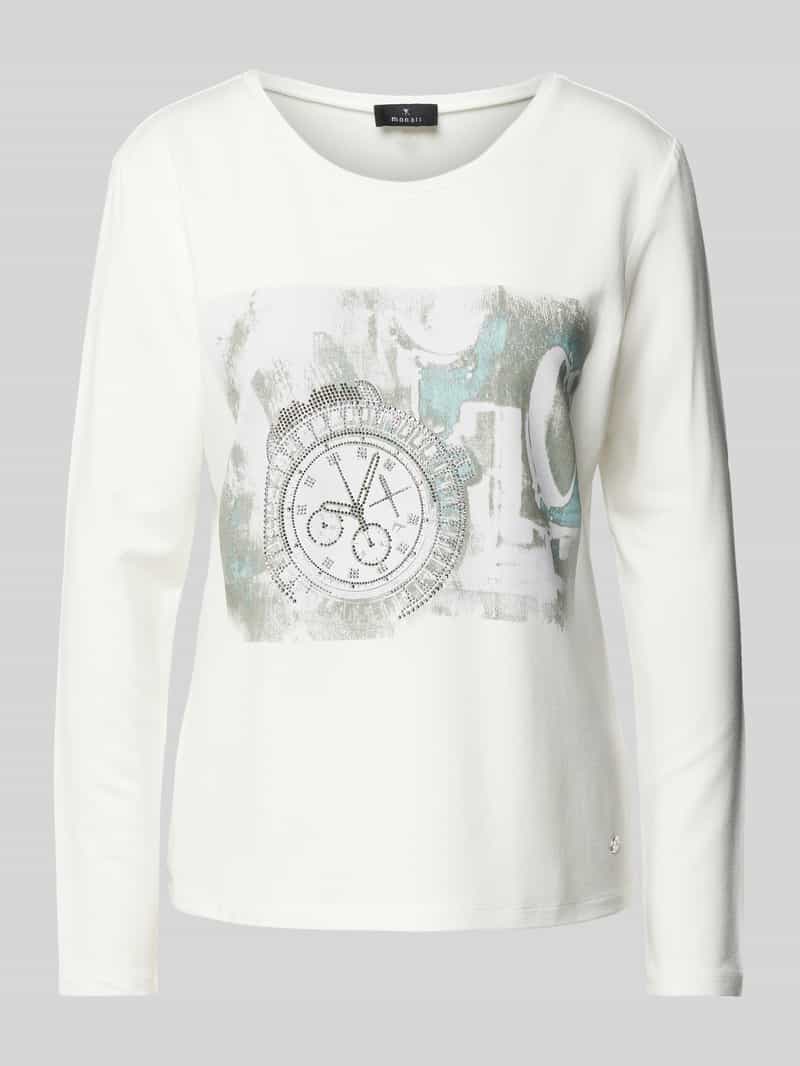 monari Shirt met lange mouwen van viscosemix met ronde hals