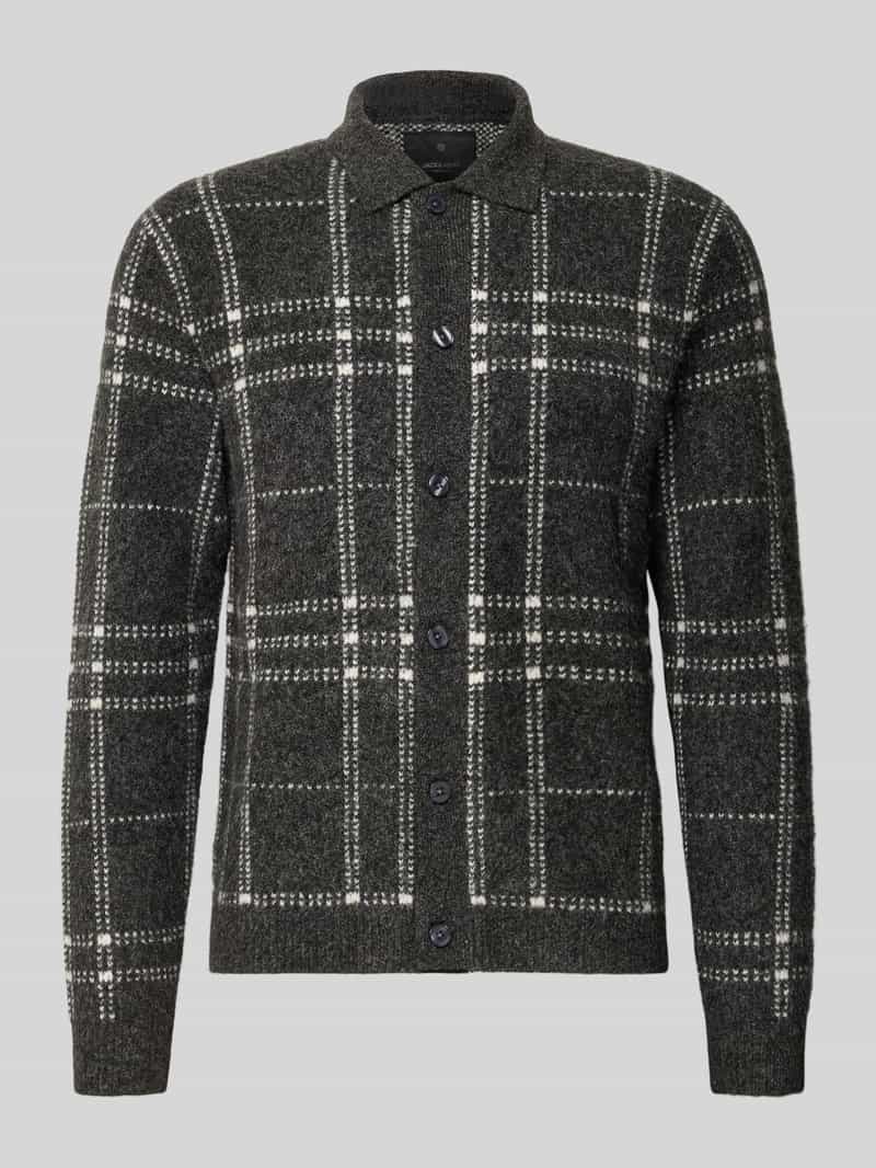 JACK & JONES Premium Slim fit gebreid jack met wol model 'Simon'