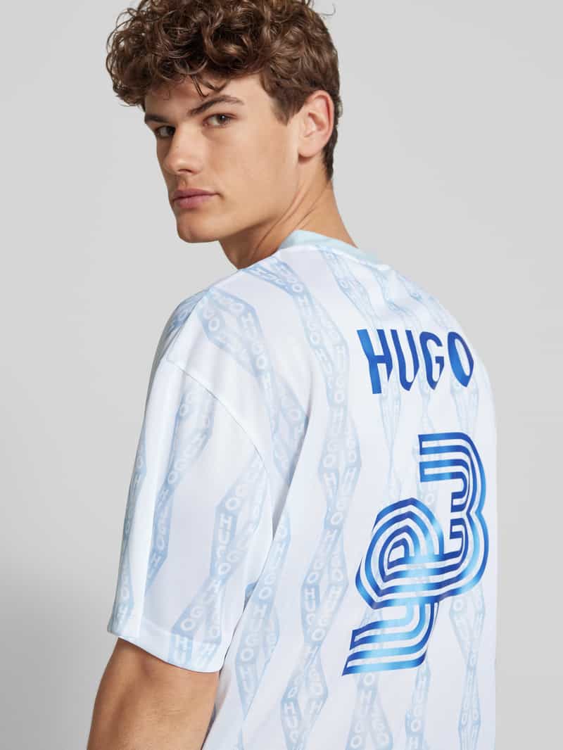 Hugo Blue T-shirt met labelprint