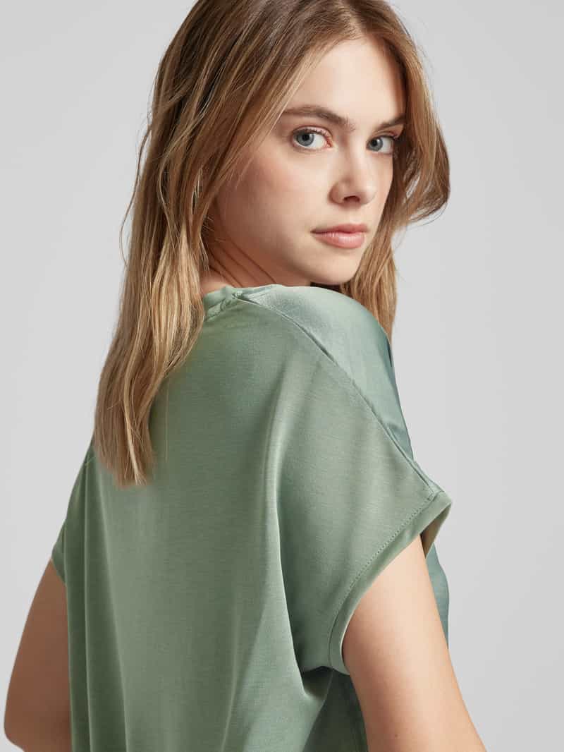QS T-shirt met afgeronde V-hals