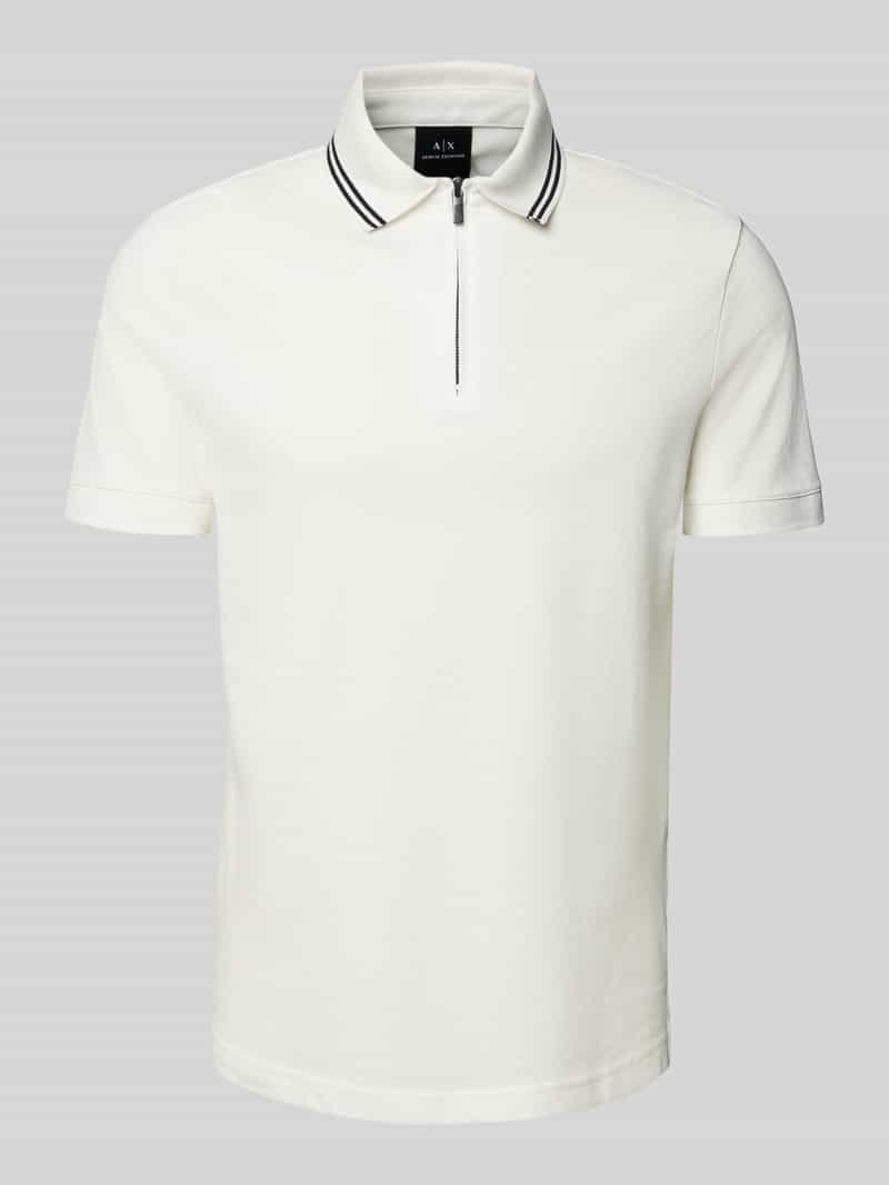 Armani Exchange Poloshirt met korte ritssluiting