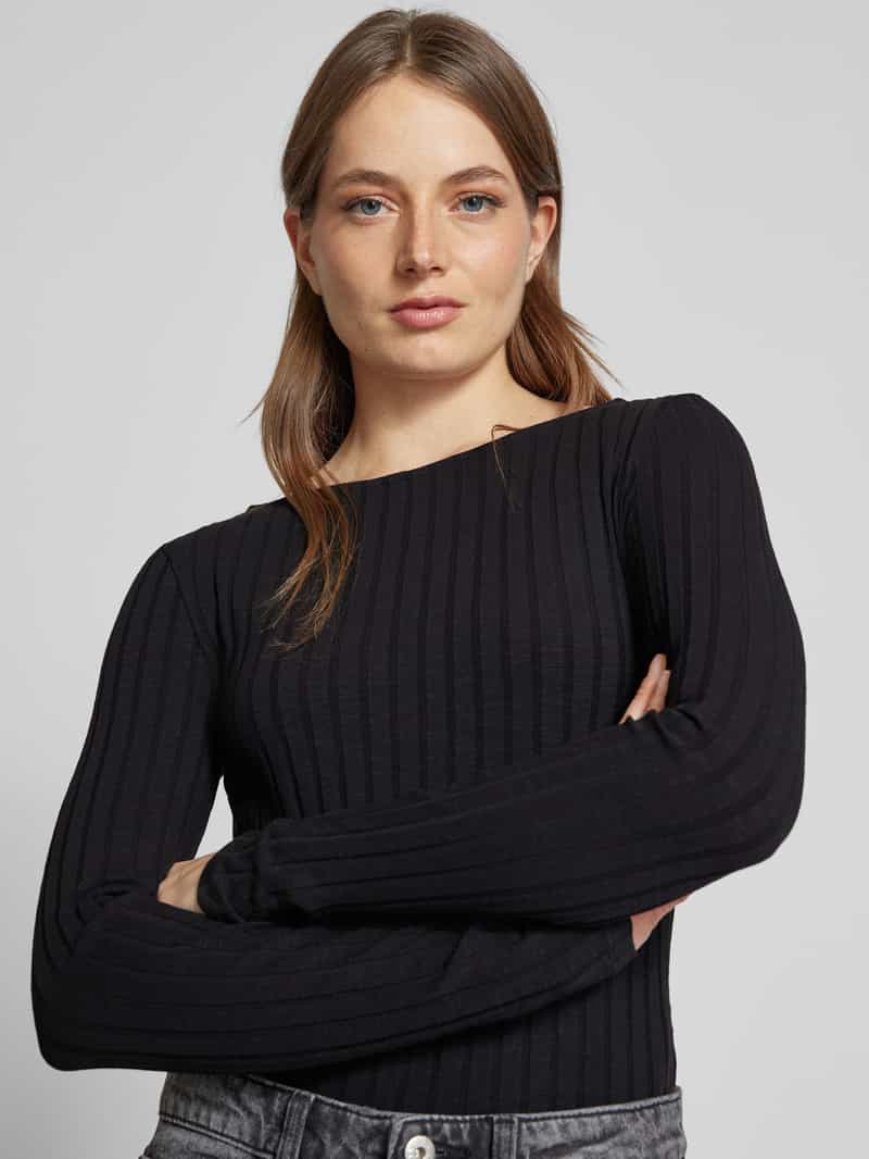 Opus Shirt met lange mouwen en boothals model 'Sovke'