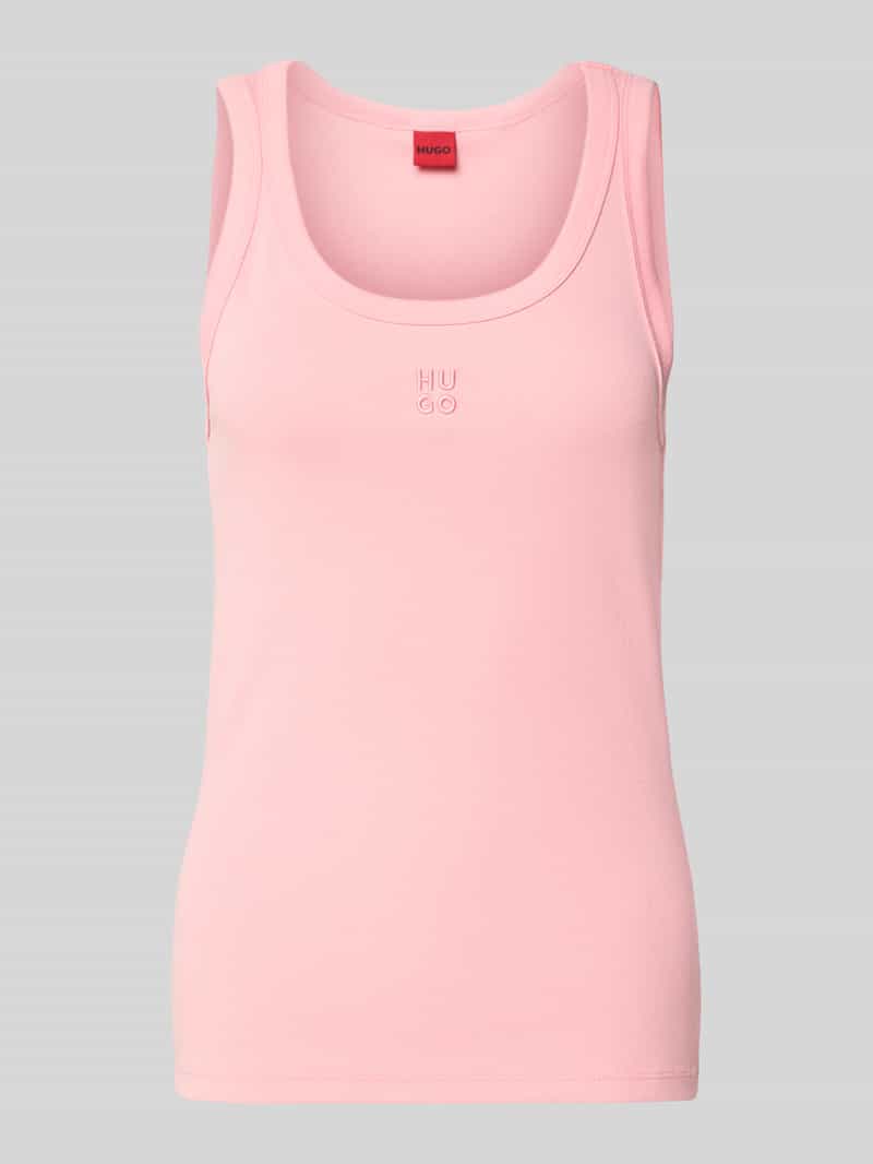 HUGO Tanktop met labelstitching model 'Datamia'