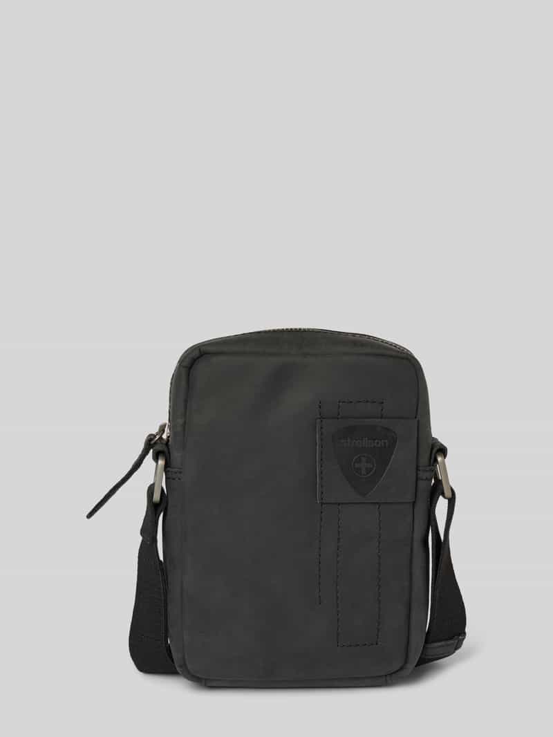 Strellson Schoudertas van leer met labelpatch model 'richmond'