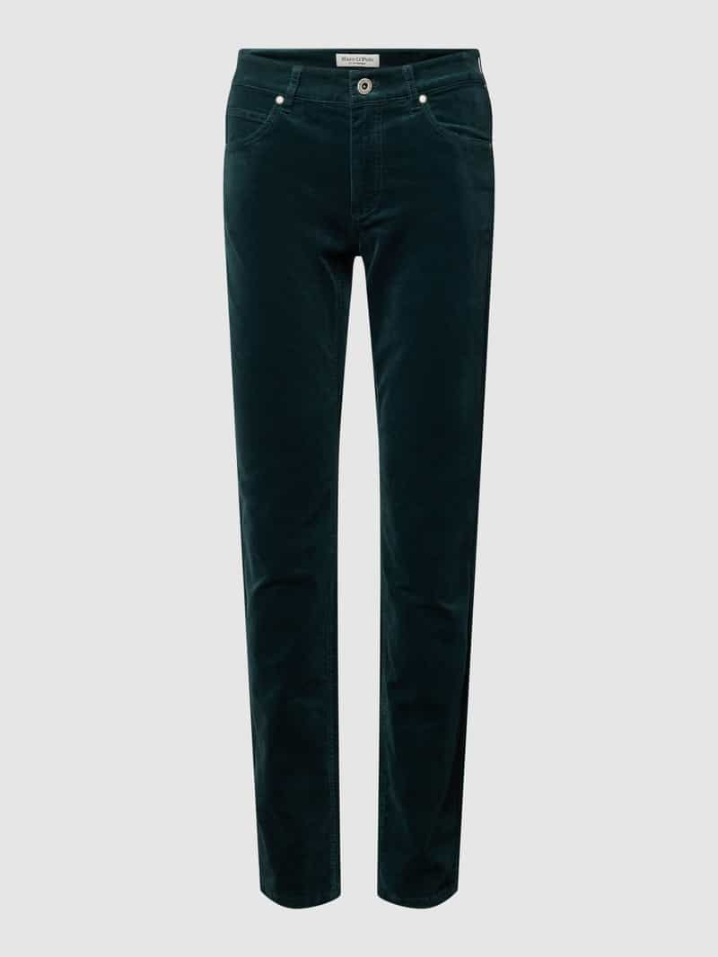 Marc O'Polo Slim fit fluwelen broek met knoopsluiting