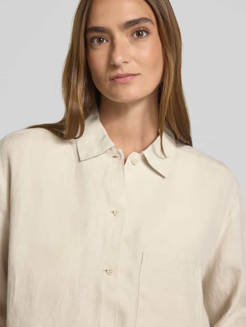 Marc O'Polo Regular fit linnen blouse met borstzak