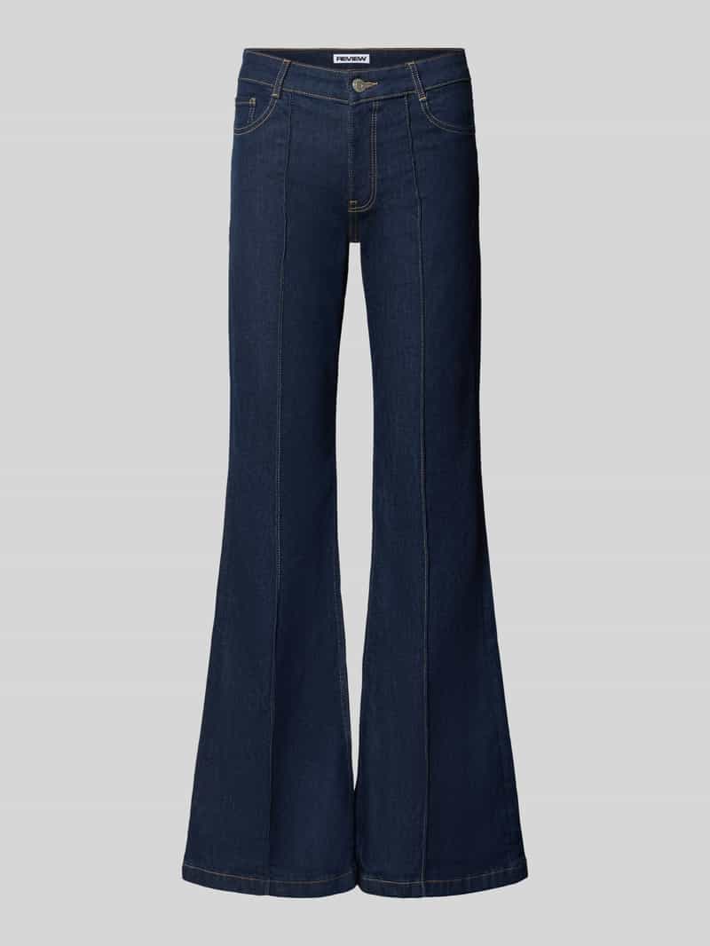 REVIEW flared fit jeans van elastische katoenmix