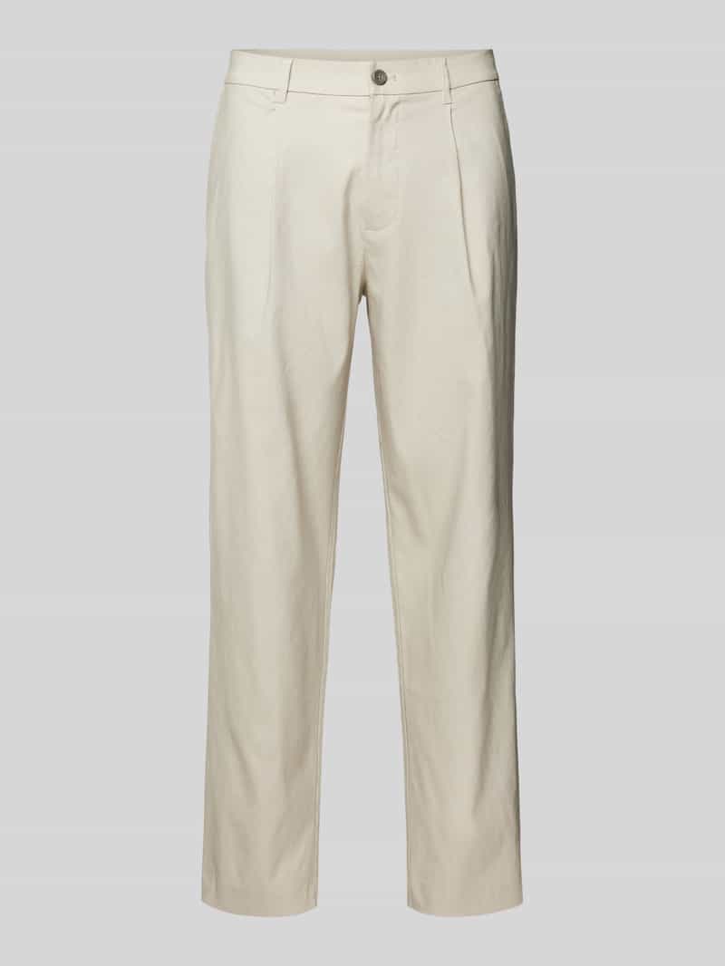 CK Calvin Klein Regular fit bandplooibroek met riemlussen