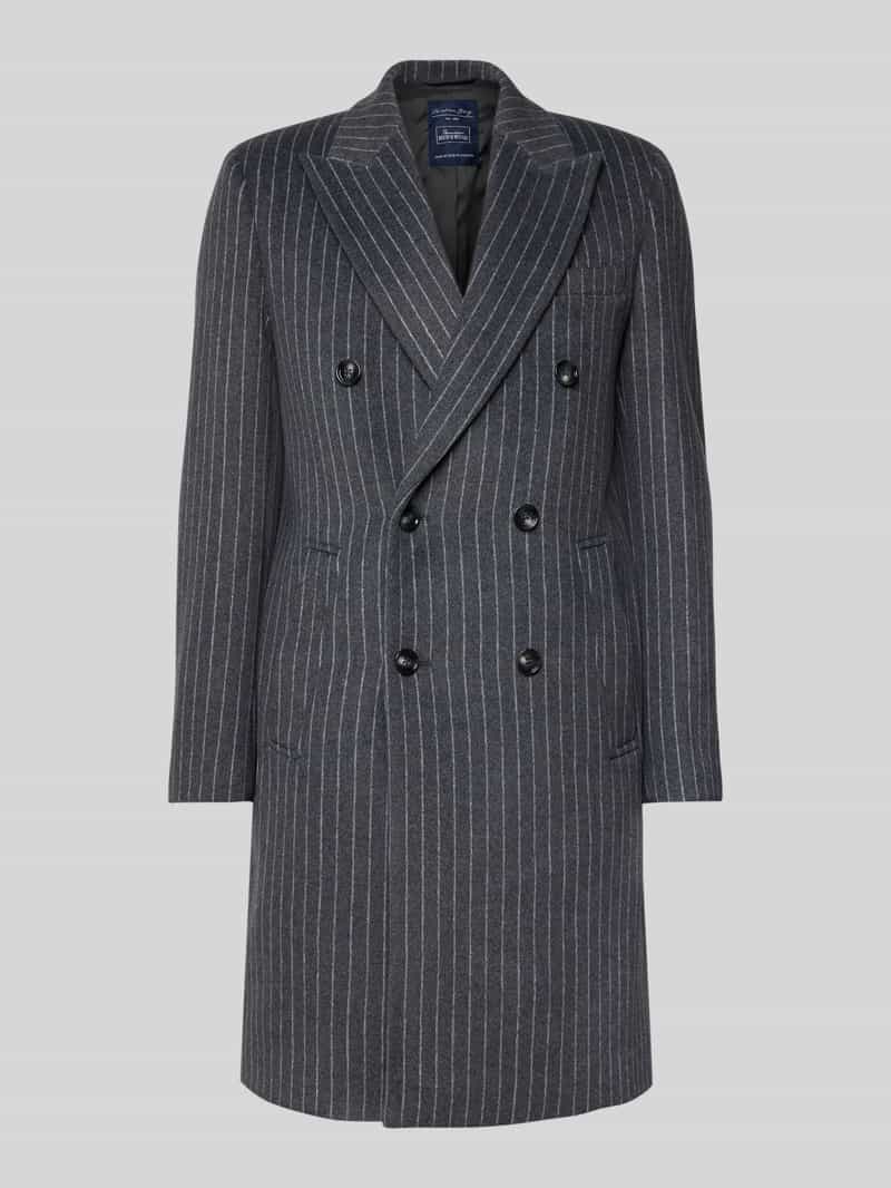 Christian Berg Men Regular fit lange jas met lamswol en viscose