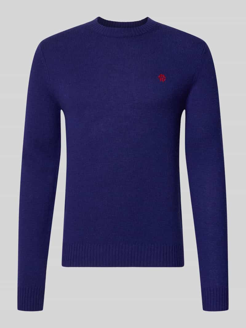 MCNEAL Slim fit gebreide pullover van pure wol met labelstitching