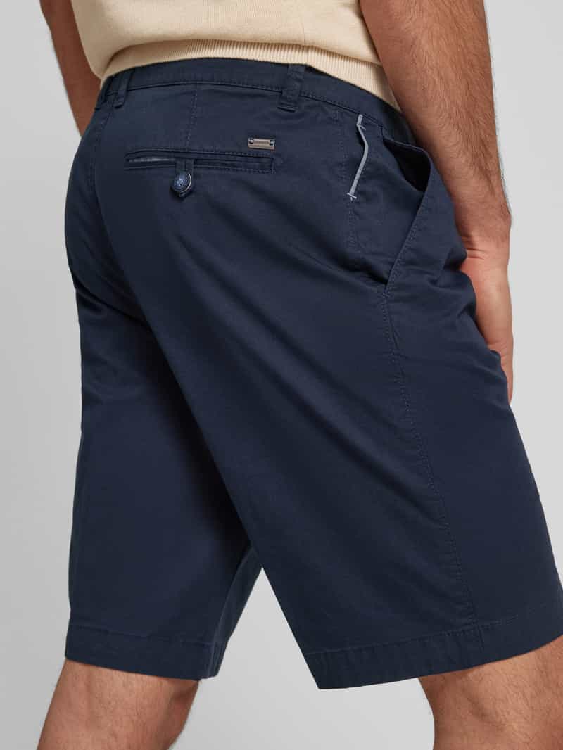 Bugatti Regular fit korte chino met ceintuurlussen model 'Flat'