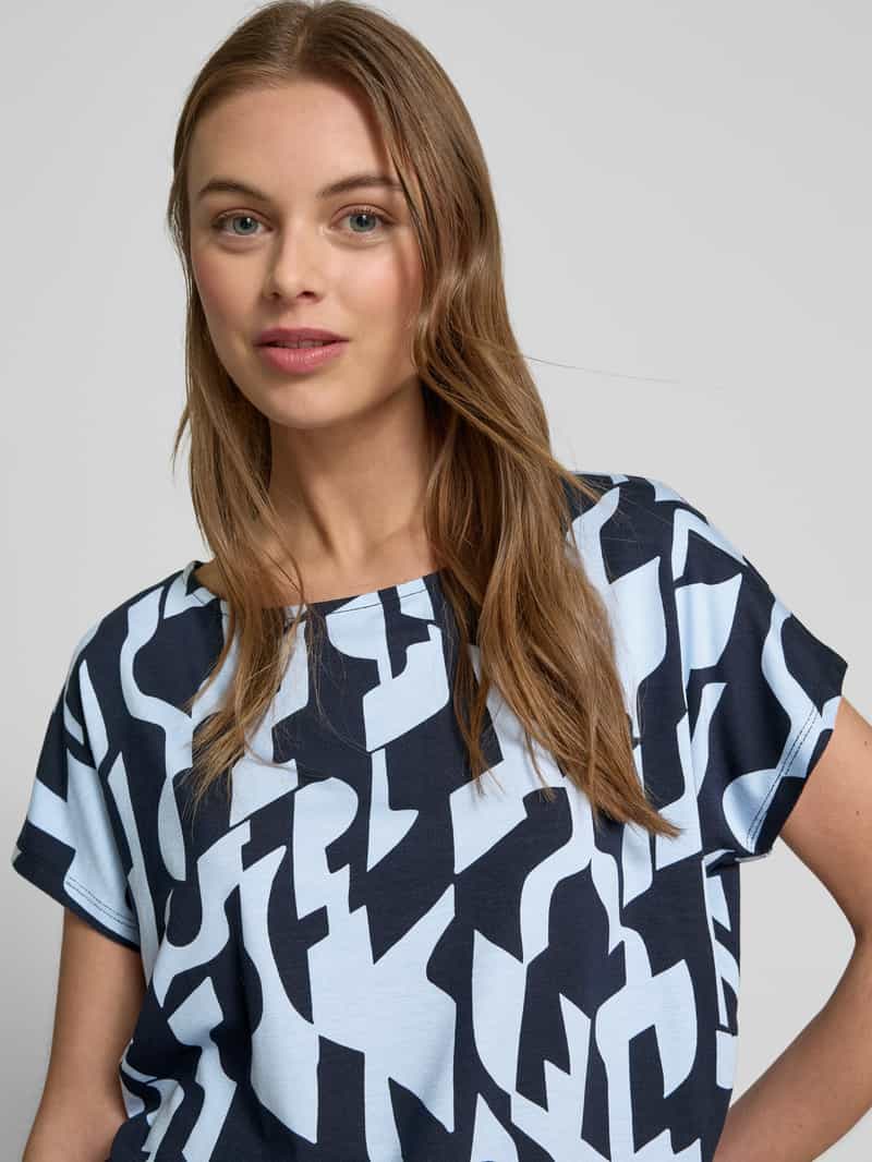 s.Oliver RED LABEL Loose fit T-shirt van viscosemix met abstract motief