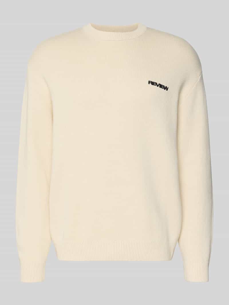 REVIEW Gebreide pullover met labelstitching