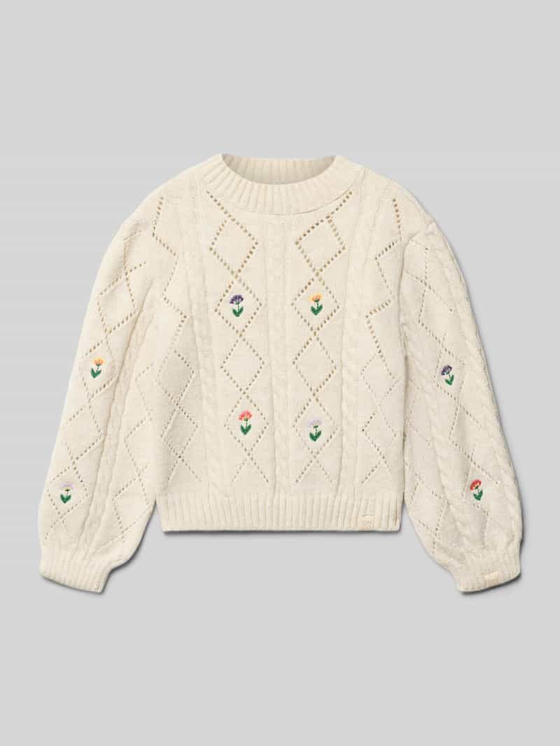 Only Regular fit gebreide pullover van ajoutricot model 'FLOWER'