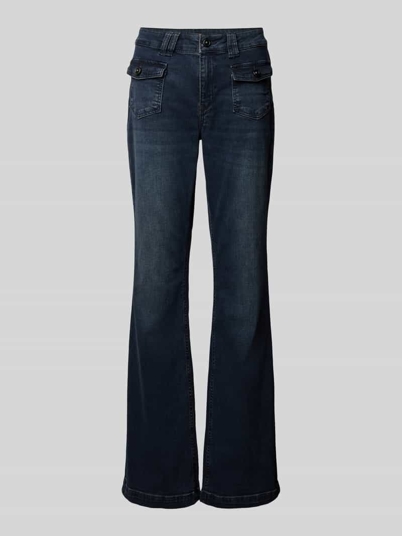 MAC Flared fit jeans van pure viscose met cargozakken