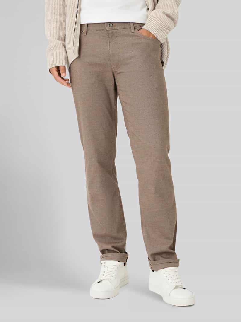 BRAX Regular fit chino van katoenmix met viscose model 'Wool Look Flex'