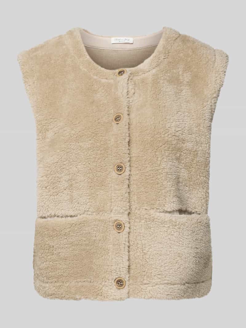 Christian Berg Woman Gilet van imitatiebont met ronde hals