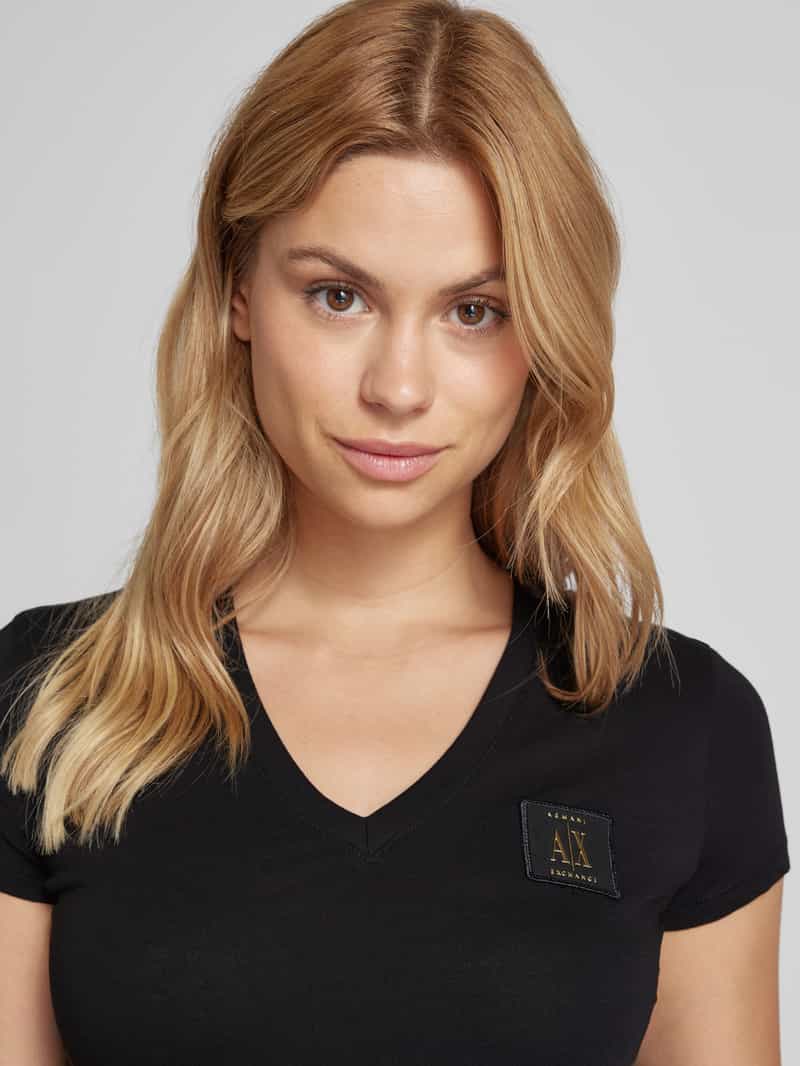 Armani Exchange T-shirt met labelpatch