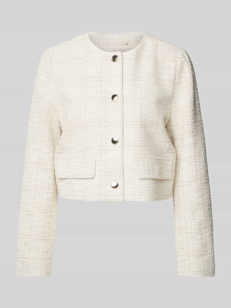 s.Oliver BLACK LABEL Regular fit korte blazer in bouclékwaliteit met effect garen