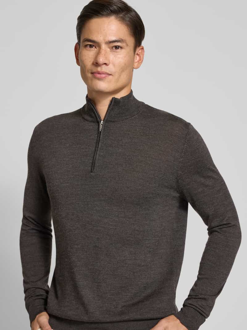 Profuomo Wollen pullover met schipperskraag