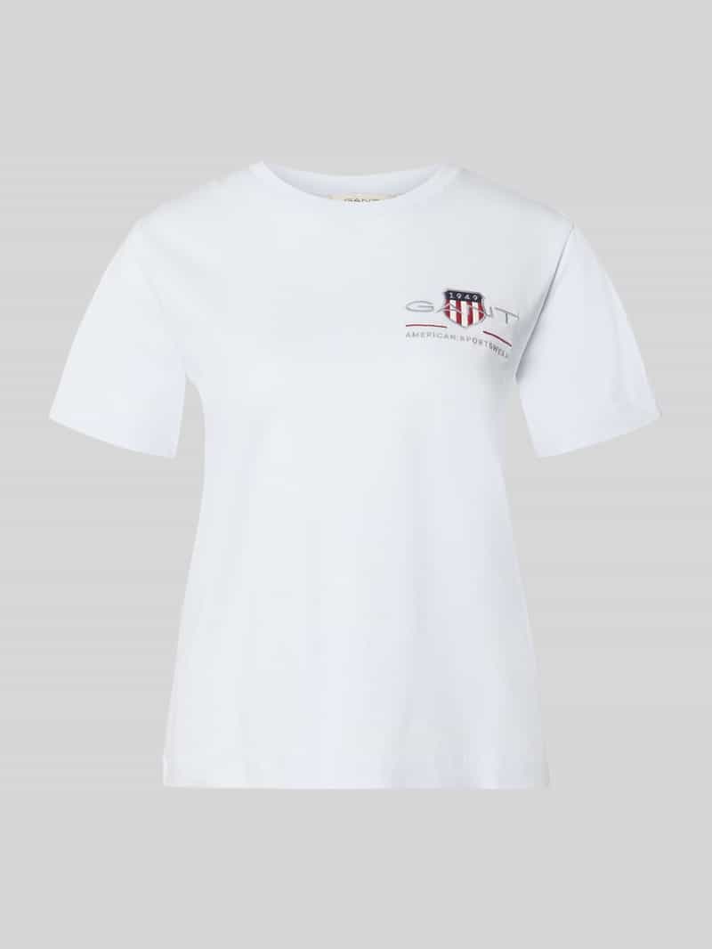 T-shirt met ronde hals en labelstitching