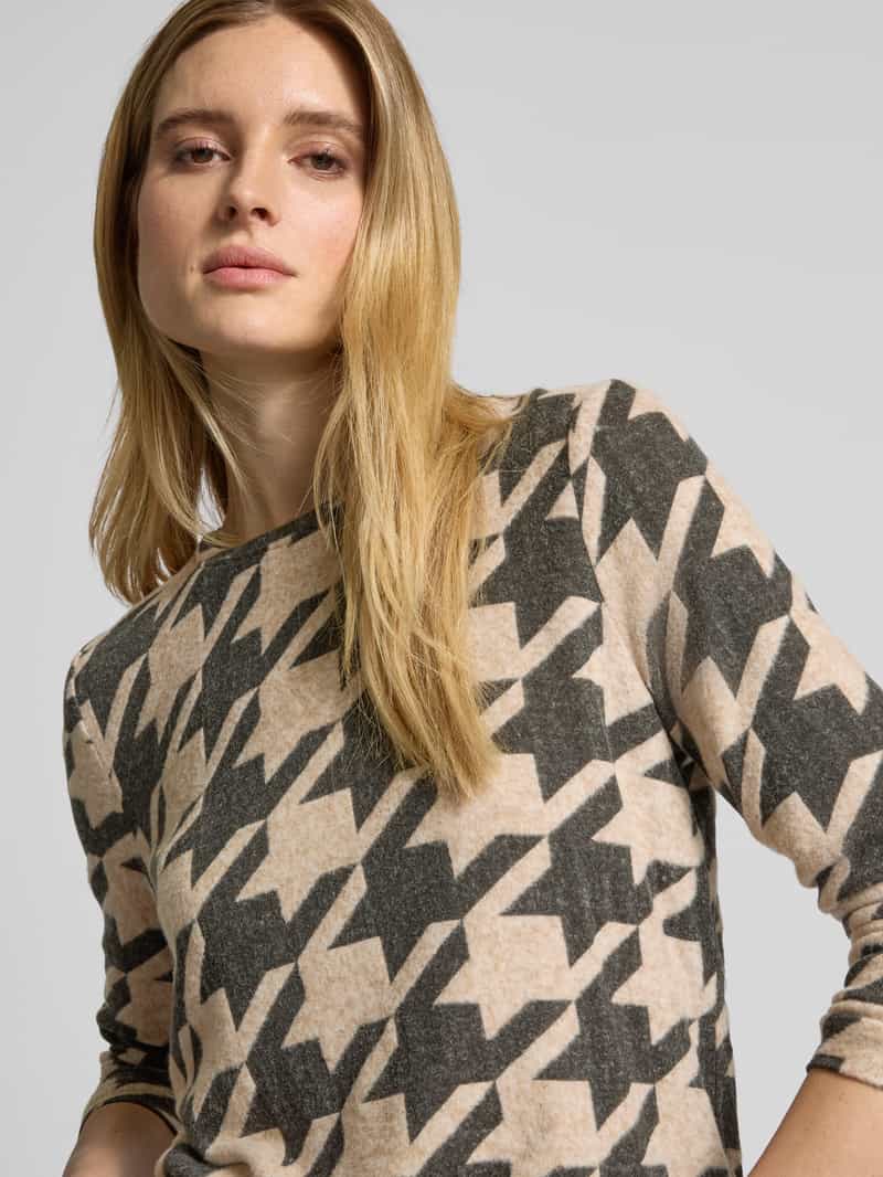 Tom Tailor Regular fit shirt met 3 4-mouwen van viscosemix met all-over motief