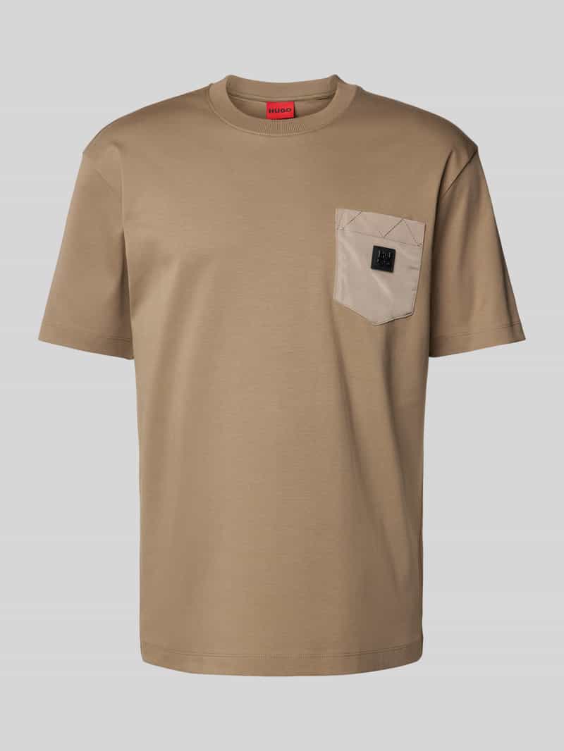 HUGO T-shirt met labelpatch