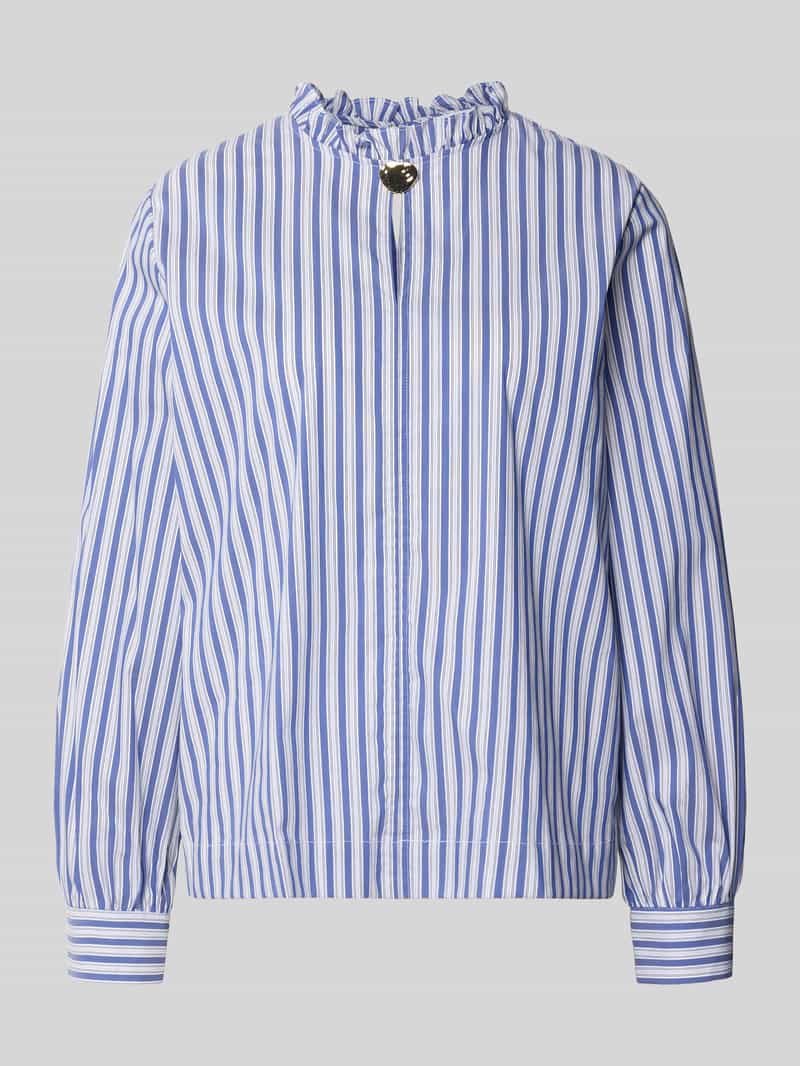 Rich & Royal Regular fit blouse met opstaande kraag en mouwen met ruches