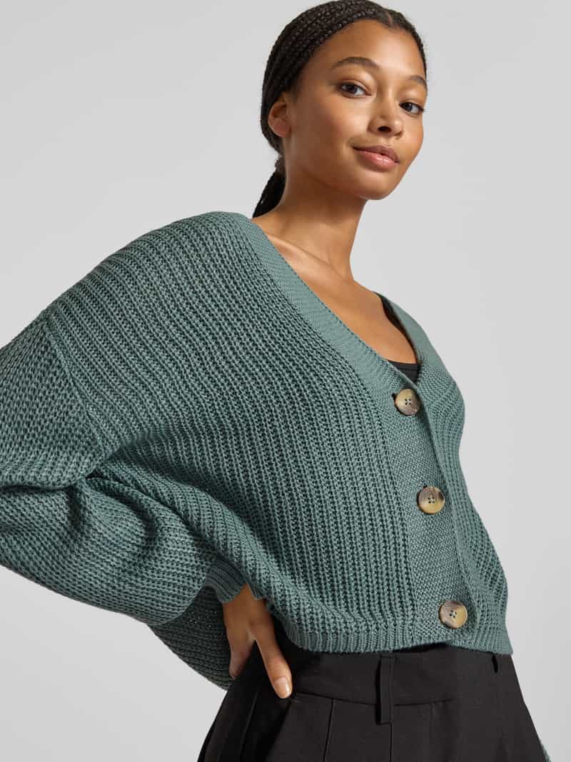 Only Regular fit gebreid jack met extra brede schouders model 'CAROL'