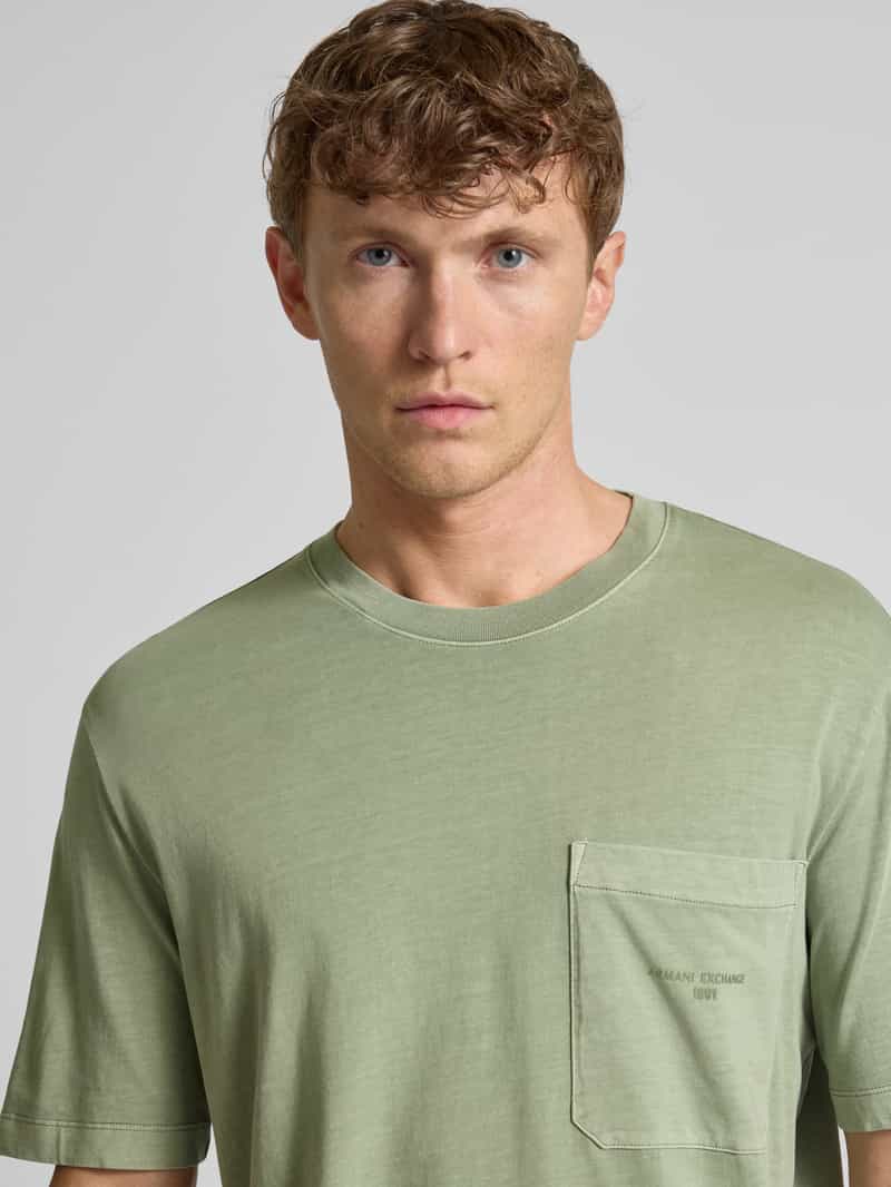 Armani Exchange Relaxed fit T-shirt van puur katoen met borstzak