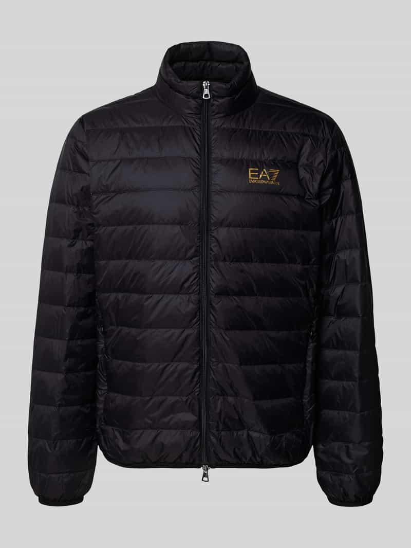 EA7 Emporio Armani Donsjack met labelprint model 'TRAIN CORE'