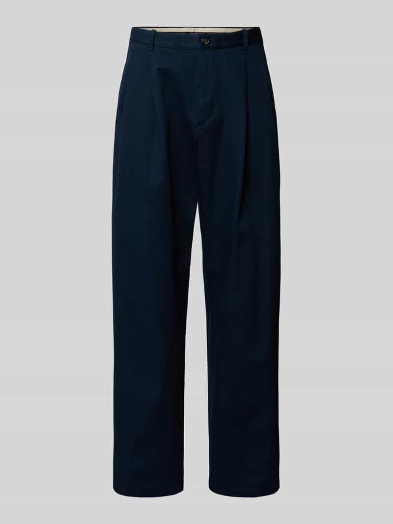 Tommy Hilfiger Wide fit bandplooibroek van puur katoen