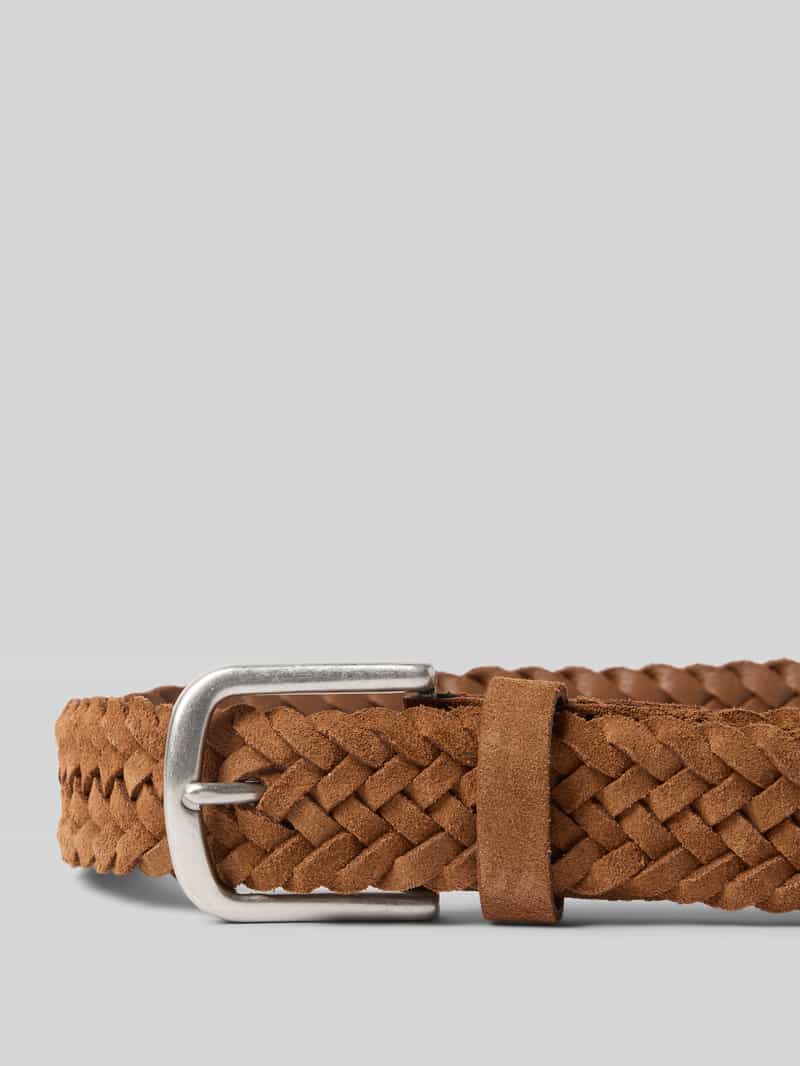 Monti Riem van leer in gevlochten look model 'Vancouver'