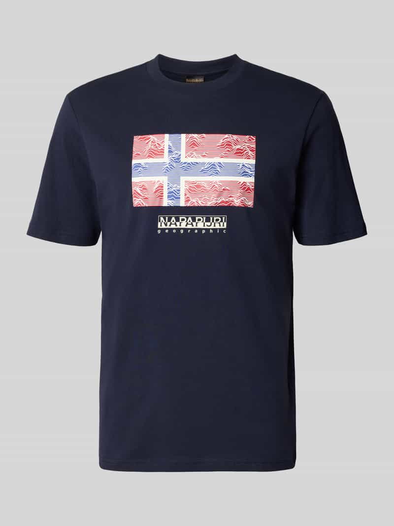 Napapijri T-shirt met labelprint model 'DRAPEAU'