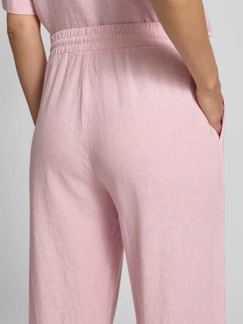 FREE QUENT Wide leg linnen broek met elastische band model 'Lava'