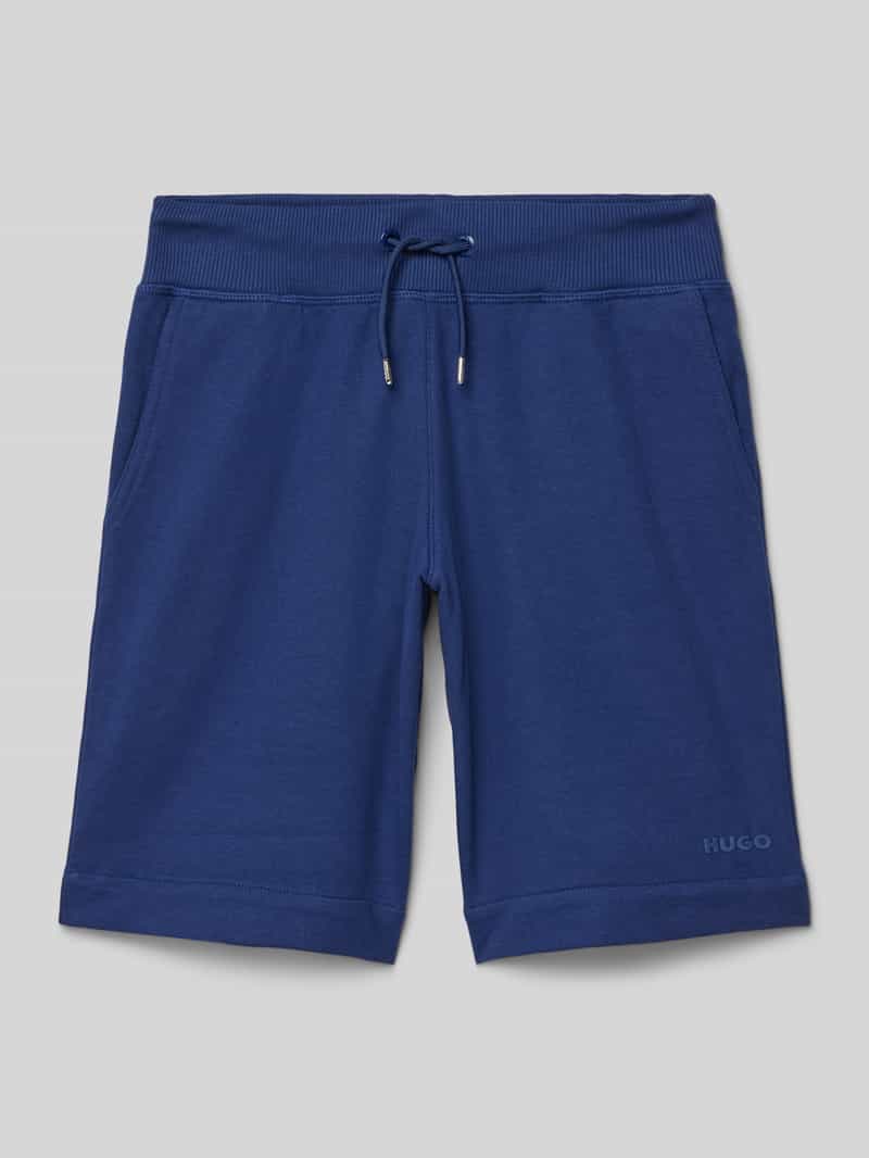 HUGO Regular fit sweatshorts met labelprint