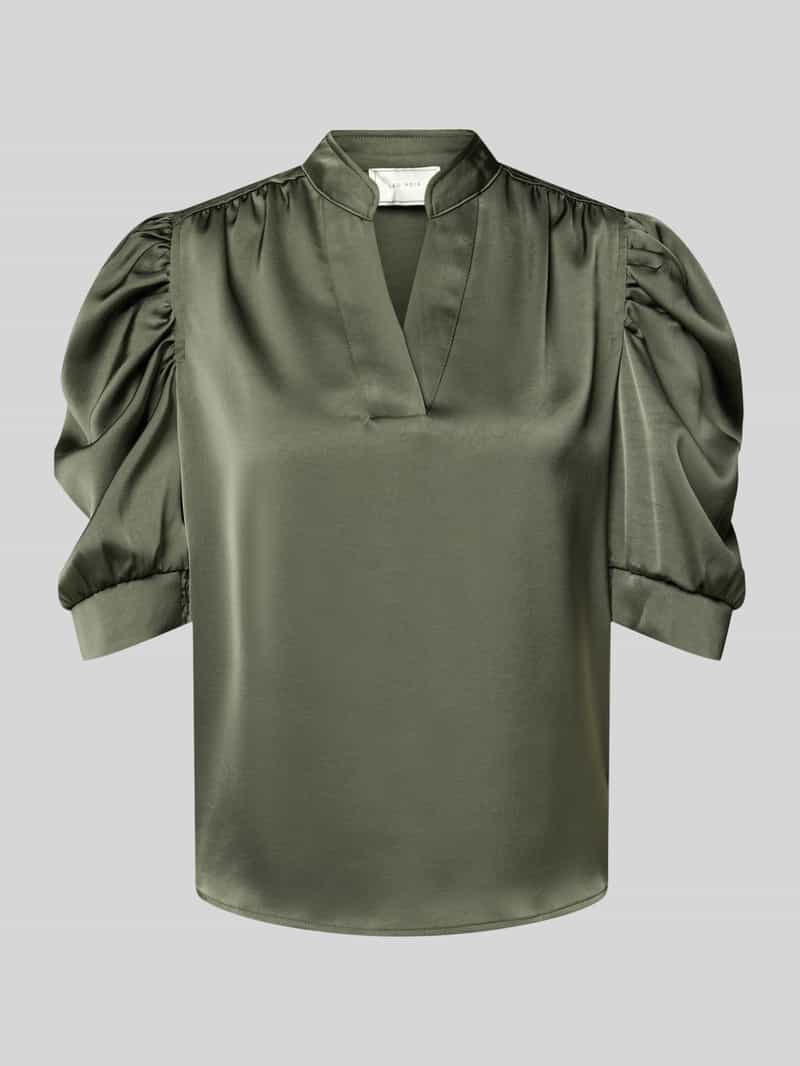 Regular fit blouse van satijn met pofmouwen model 'Roella'
