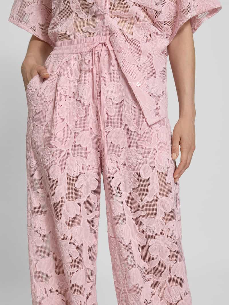 Essentiel Antwerp Loose fit wijde broek in semi-transparant design model 'HENIM'