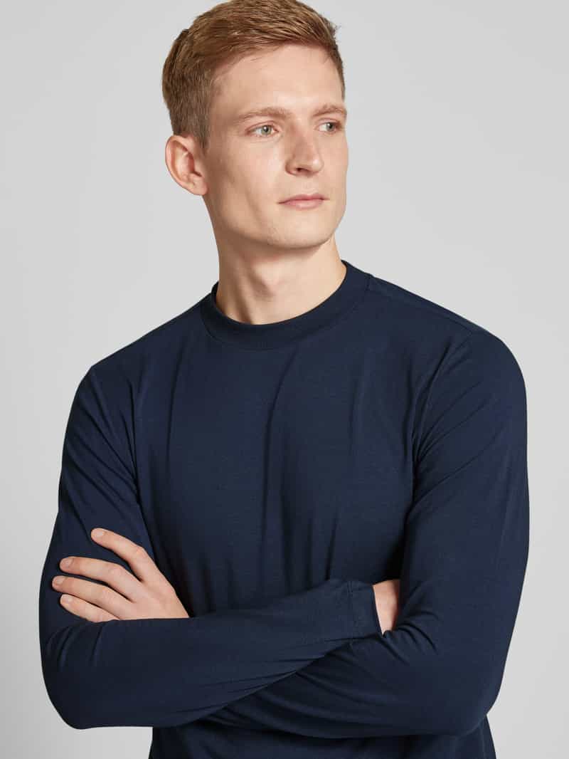 JOOP! JEANS Shirt met lange mouwen en geribde ronde hals