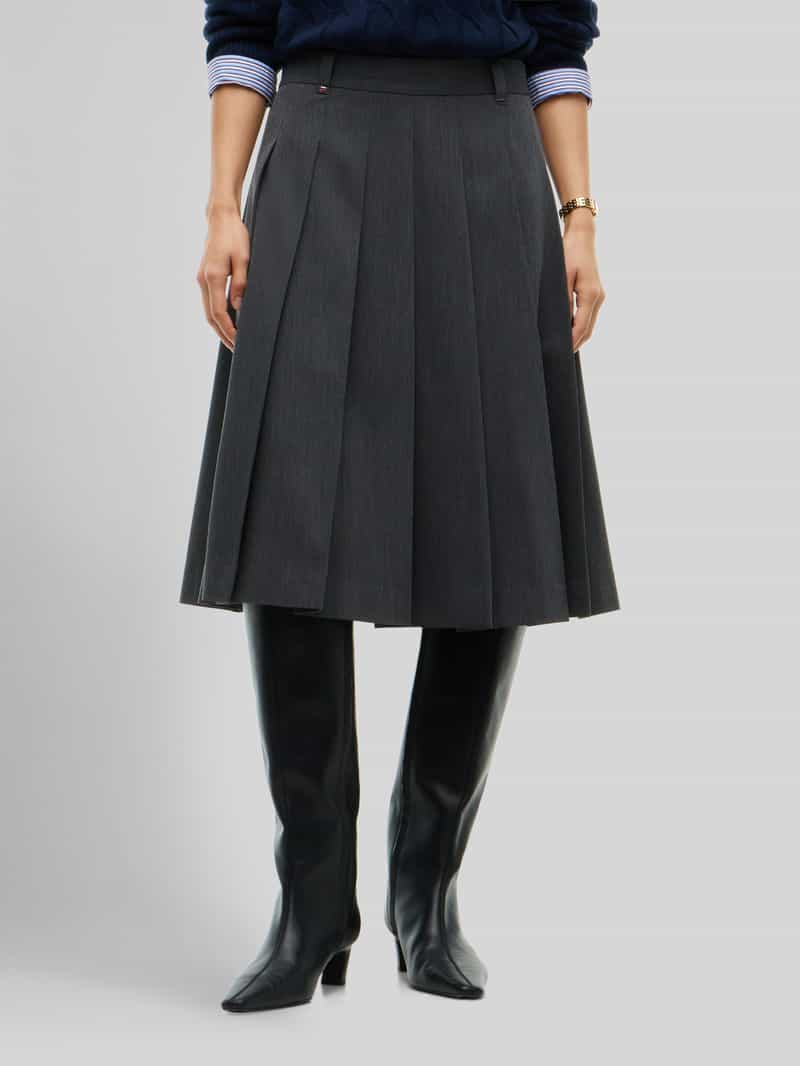 Tommy Hilfiger Regular fit midi-rok van katoenmix